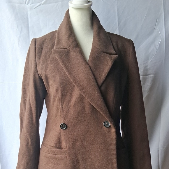 Quince Italian Wool Tailored Coat Chocolate XS - Picture 2 of 16